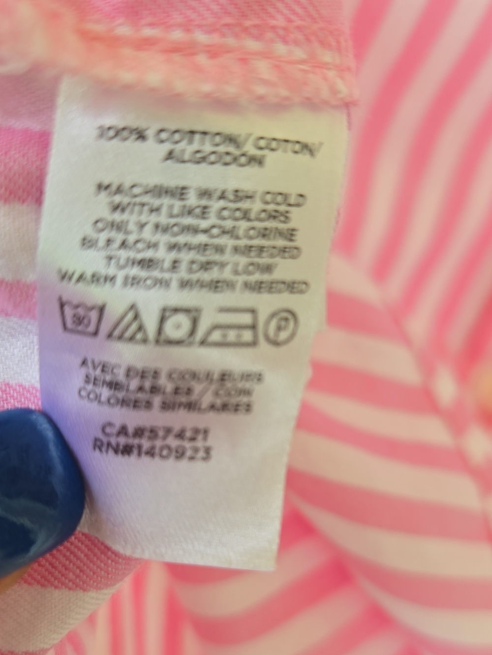 LOFT Pink & White Vertical Stripe Button-Down Blouse - Picture 3 of 6